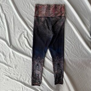 Evolution and Creation abstract Buddha print leggings